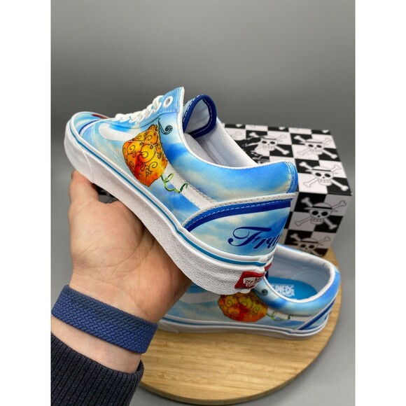 Vans One Piece Devil Fruit Skate Sneaker Old Skool Shoes Blue Mens 7.5 Womens 9 - Picture 15 of 16